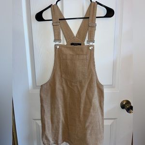 Corduroy Overall Dress with Pocket